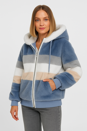 Ariana™ – Manteau ultra-doux multiton à capuche et poches zippées