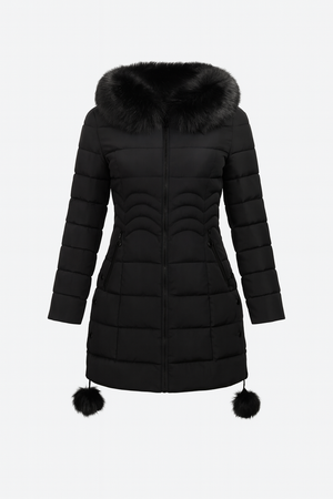 MilaBelle™ – Doudoune slim midi bleu glacé