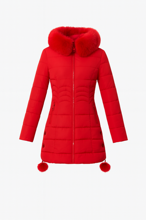 MilaBelle™ – Doudoune slim midi bleu glacé