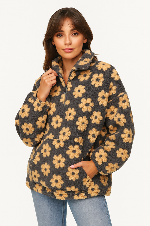 FlorineNord™ – Sweat fleuri en laine douce style Québec Cozy 🌼