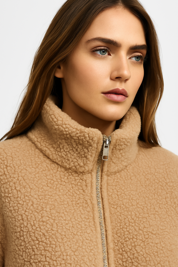 Maude™ – Manteau teddy ultra-chaud beige sable