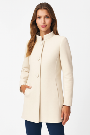 ÉliseNord™ – Manteau long chic à col montant, Québec Élégance 💛