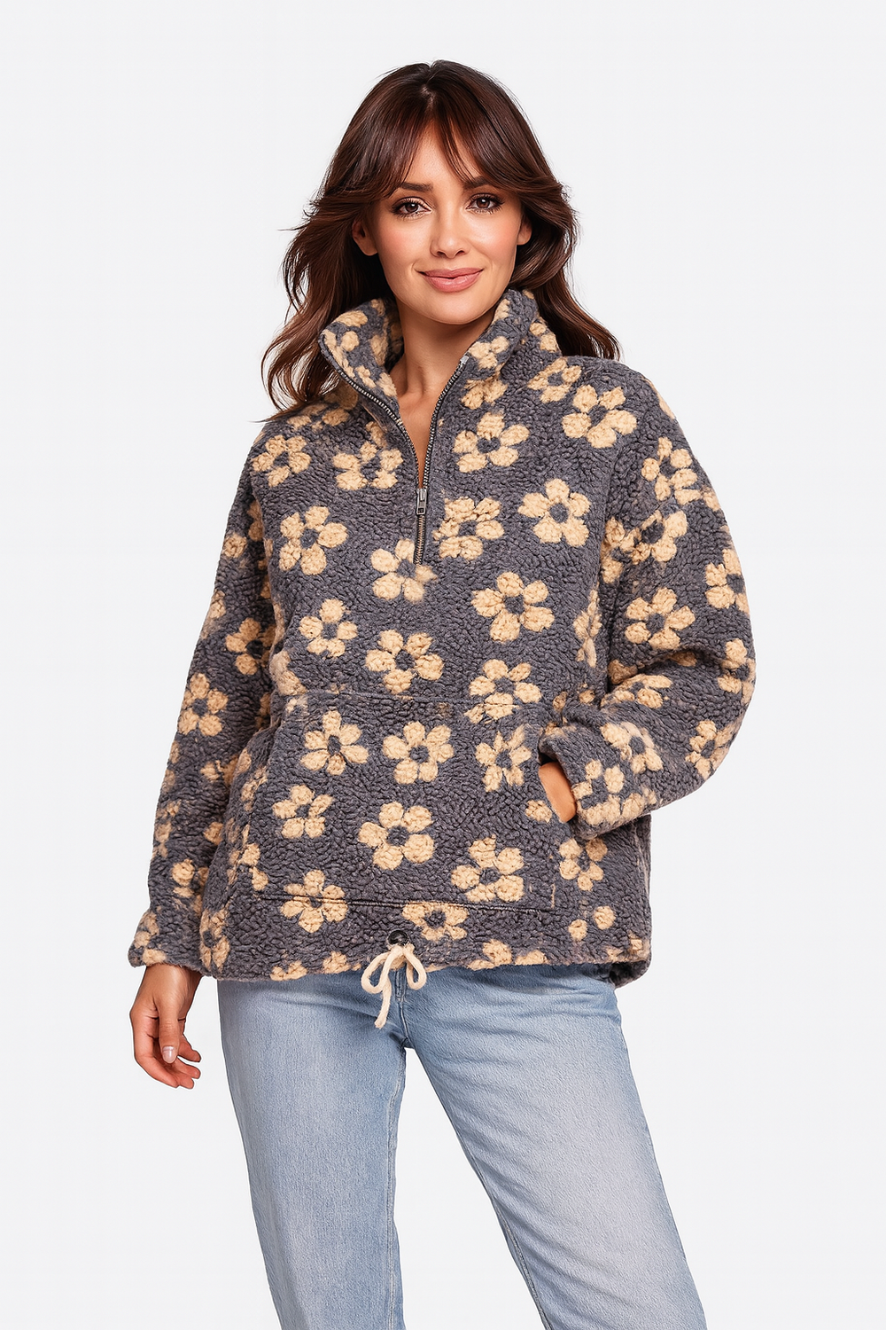 FlorineNord™ – Sweat fleuri en laine douce style Québec Cozy 🌼