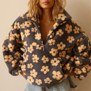 FlorineNord™ – Sweat fleuri en laine douce style Québec Cozy 🌼