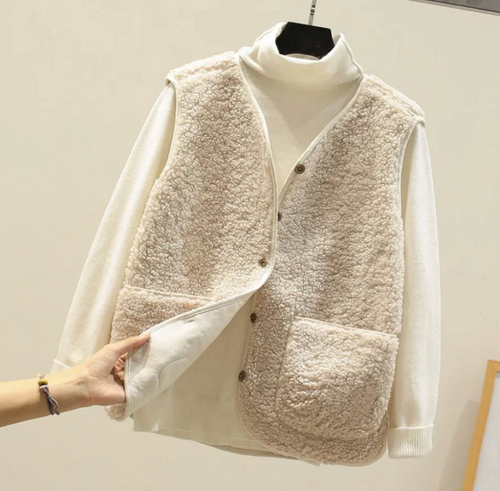 Émy™ – Gilet chaud doublé en teddy, automne/hiver