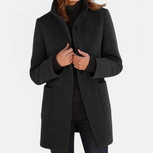 Clara™ – Manteau structuré en laine gris perle
