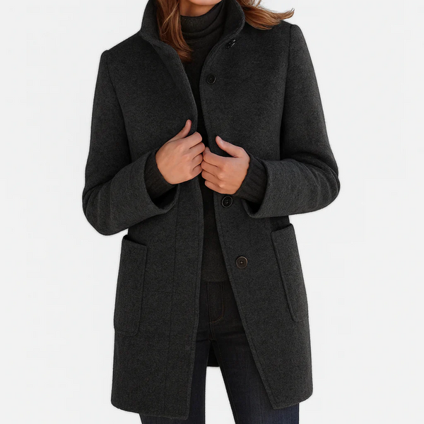 Clara™ – Manteau structuré en laine gris perle