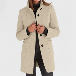 Clara™ – Manteau structuré en laine gris perle