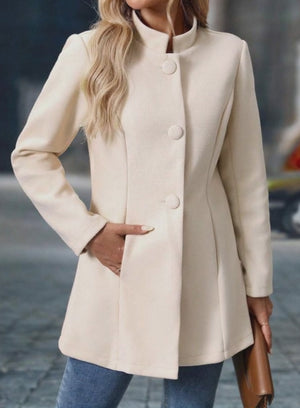ÉliseNord™ – Manteau long chic à col montant, Québec Élégance 💛